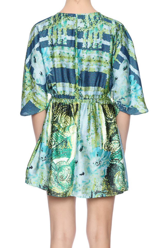 Green Watercolor Mini Dress