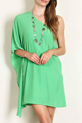 Green Shoulder Dress