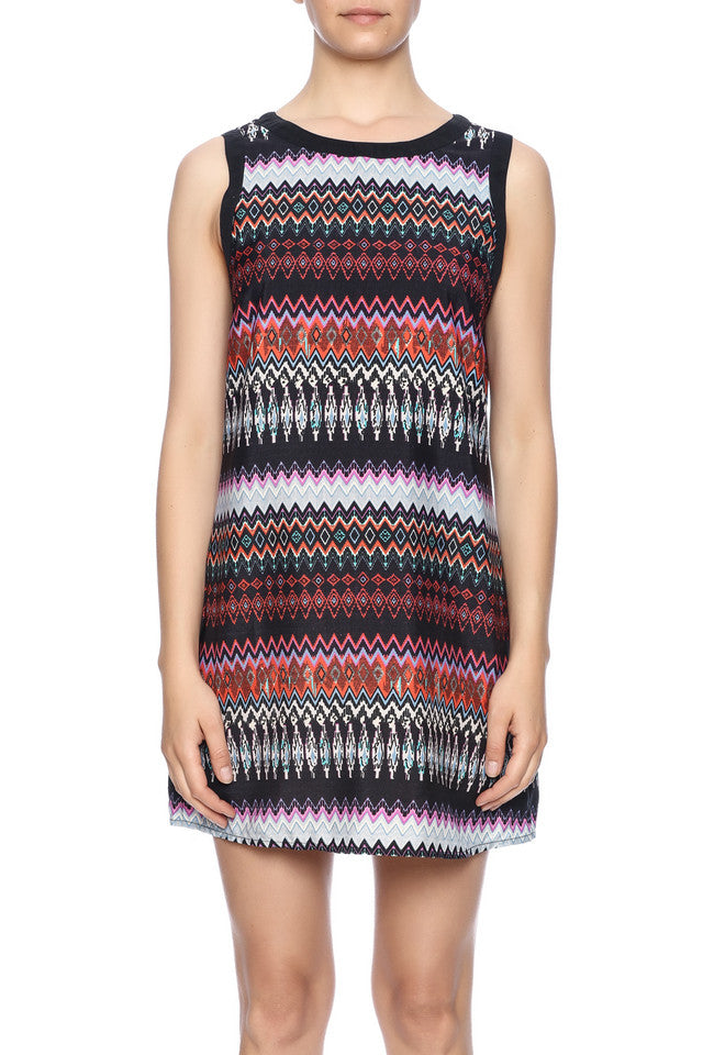 Multicolor Chevron Dress