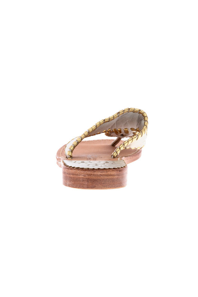 Platinum and Gold Palm Beach Sandals