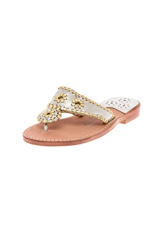 Platinum and Gold Palm Beach Sandals