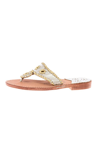 Platinum and Gold Palm Beach Sandals