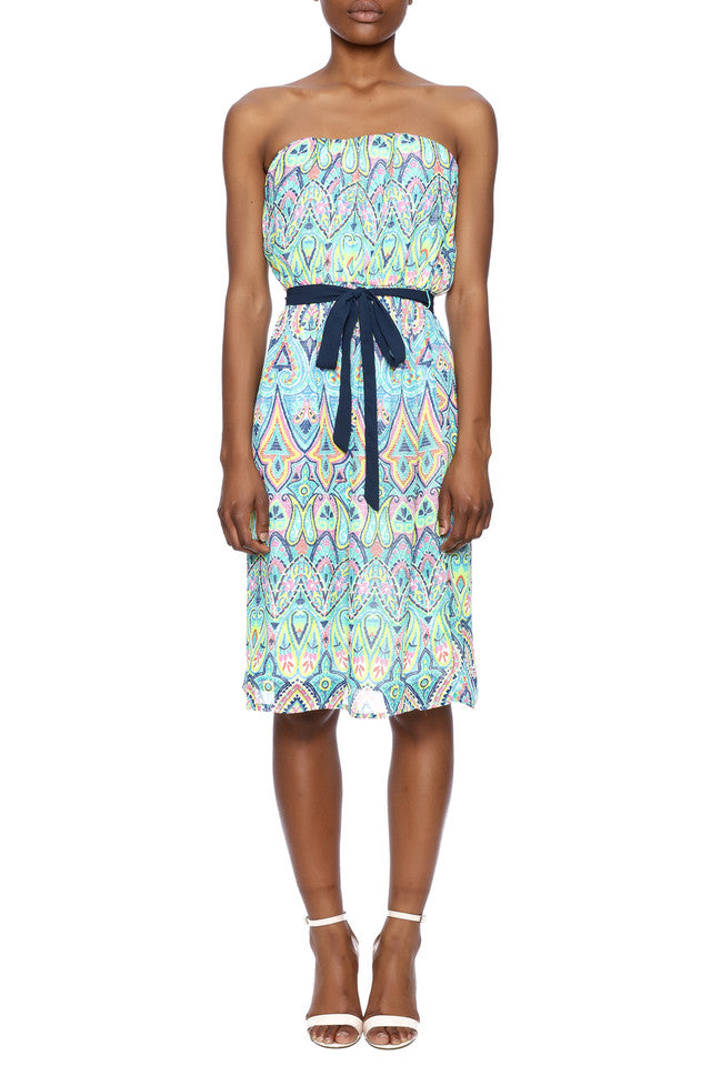 Colorful Strapless Dress
