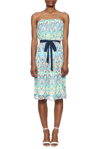 Colorful Strapless Dress