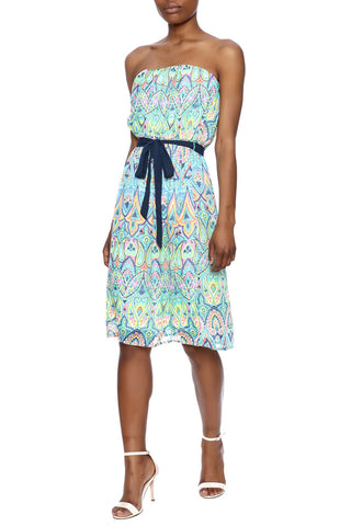 Colorful Strapless Dress