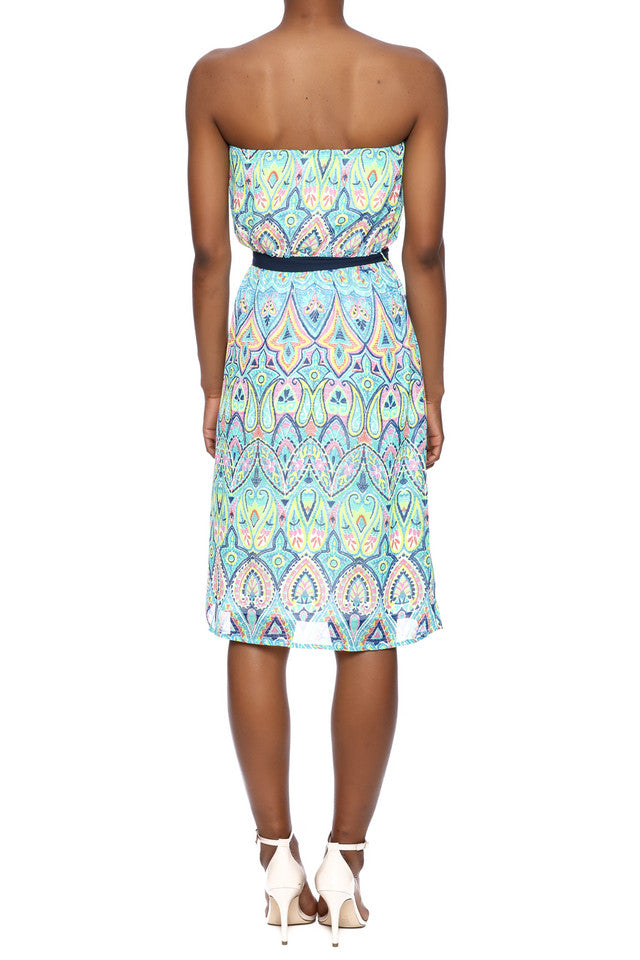 Colorful Strapless Dress