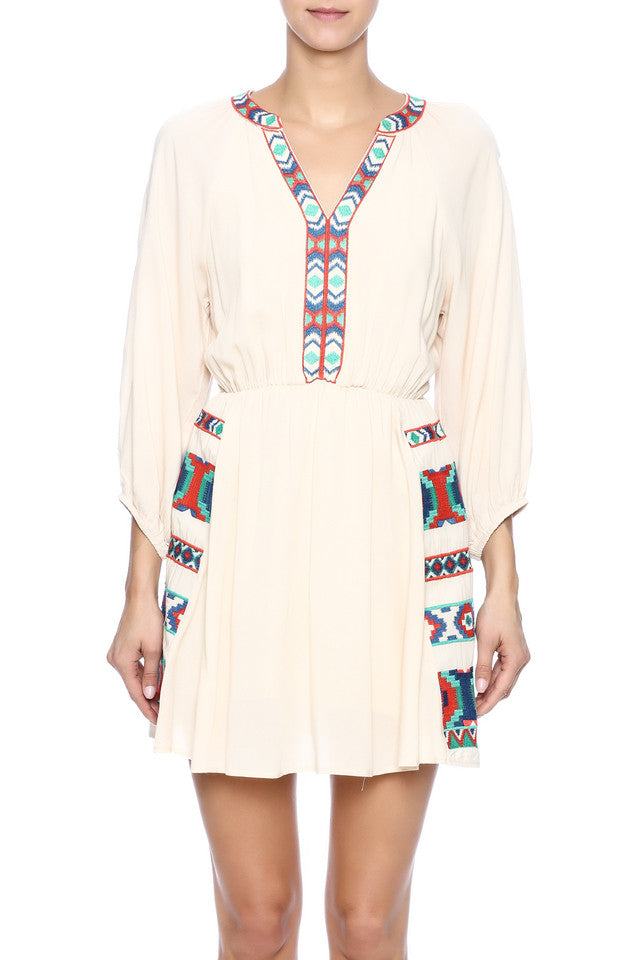 Multicolored Embroidered Dress