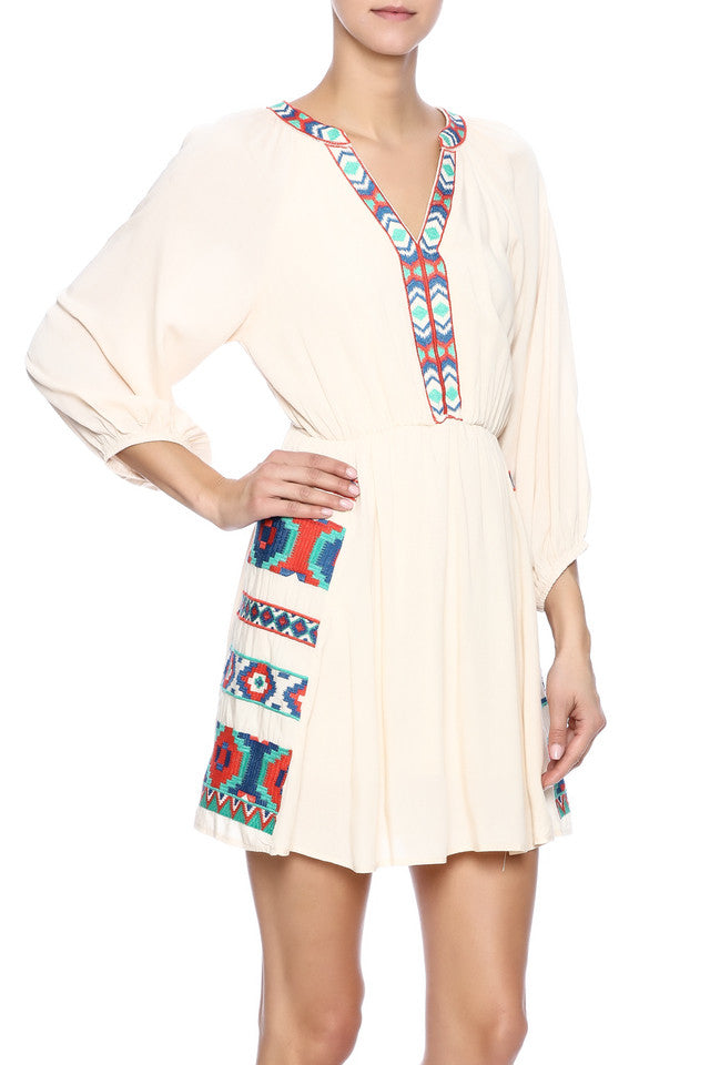 Multicolored Embroidered Dress